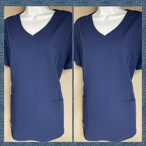 Set of 2- Charisma Navy Blue scrub tops- Medium